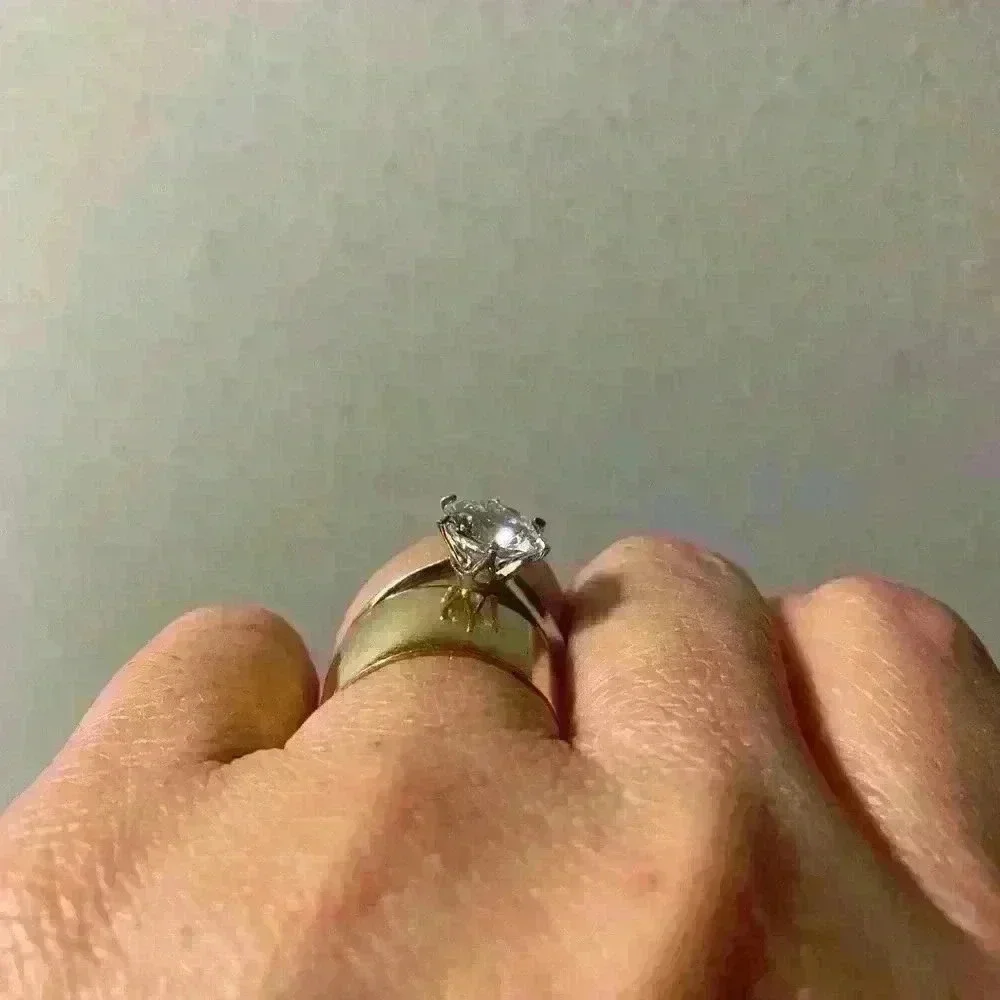 Eterna Moissanite Round Cut Solitaire Ring
